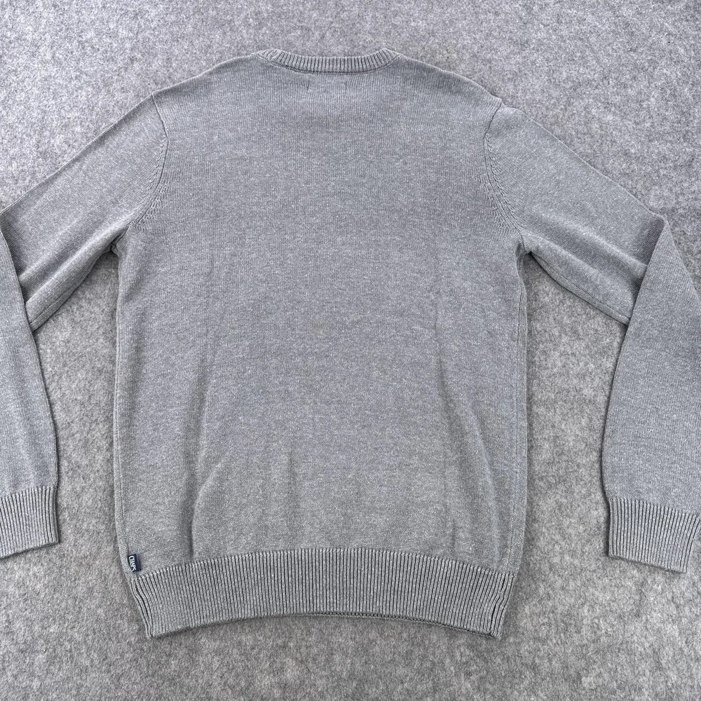 Chaps Sweater Mens Medium Gray USA Flag Crewneck Knit Pullover Patriotic NWT